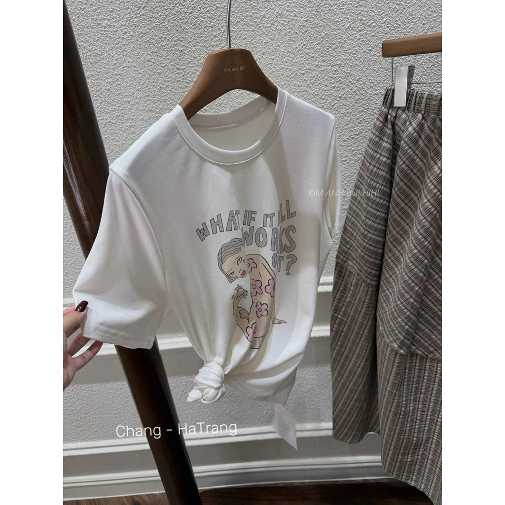 ( Sale ) Set Áo pull chân váy kẻ