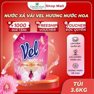 Túi Nước Xả Vải Vel 3.6Kg - Hương Nước Hoa Châu Âu - Làm Mềm Sợi Vải