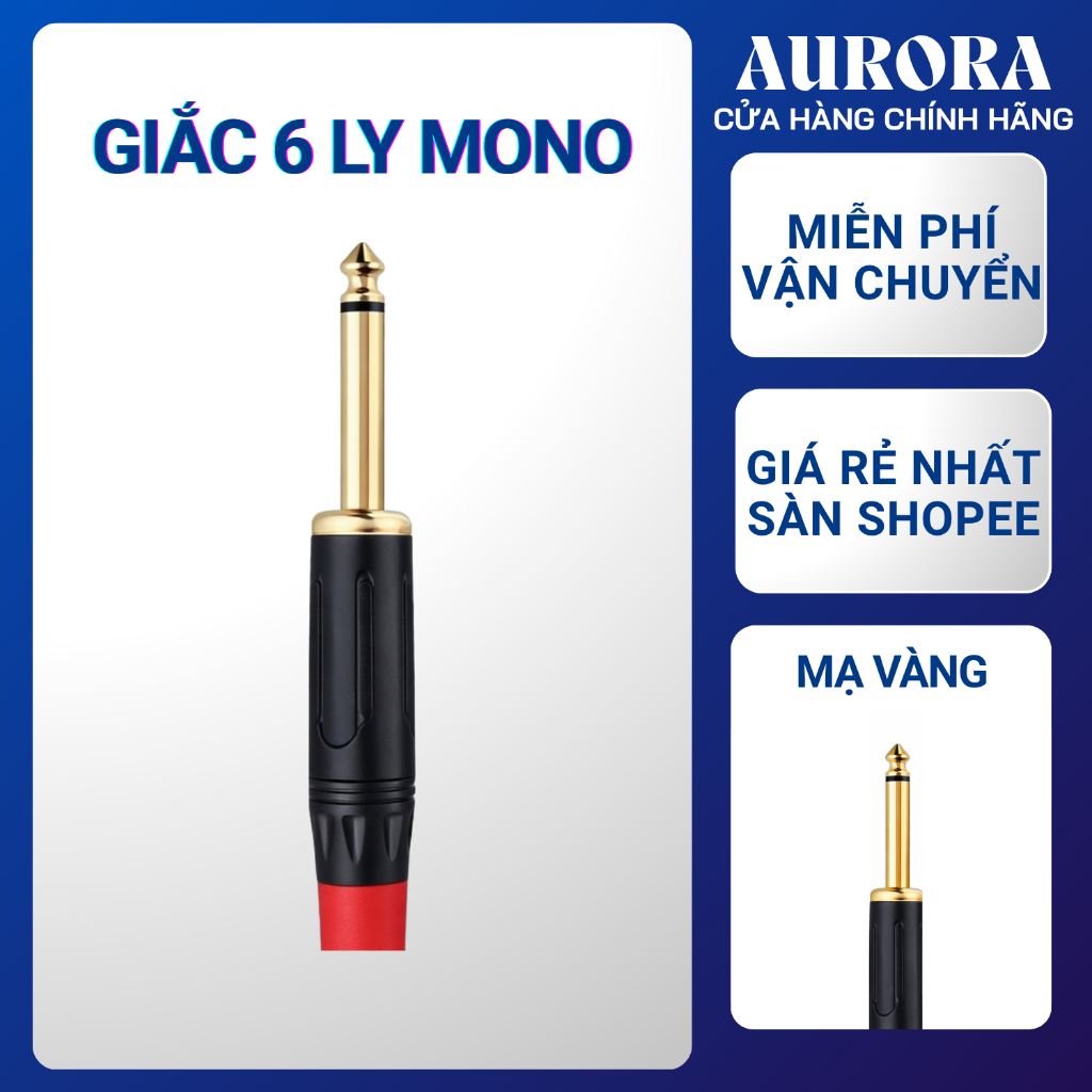 Giắc 6,5mm mono hàn dây - Giắc 6 ly dùng cho micro, amply, mixer, loa kéo