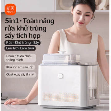 Máy rửa bình sữa NCVI, tiệt trùng bình sữa trẻ em, trẻ sơ sinh có chức năng sấy khô, máy tiệt trùng hơi nước 2 trong 1