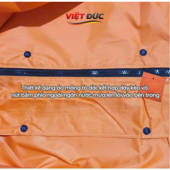 Áo Mưa Dây Kéo VIỆT ĐỨC - Khóa Kéo Chắc Chắn, Thiết Kế Kín Hông Tiện Lợi Cho Người Đi Xe Máy
