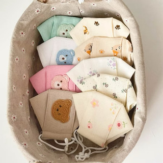 Khẩu trang vải cho bé Chippiandco vải linen 2 lớp cao cấp mềm mại cho bé từ 0-5 tuổi