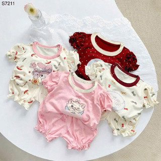 Set Bộ cho bé gái (Hoạ Tiết Thỏ Xinh) chất co giãn 4 chiều phong cách dễ thương