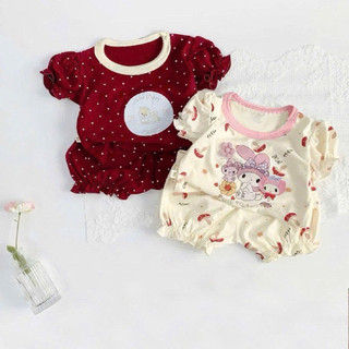 Set Bộ cho bé gái (Hoạ Tiết Thỏ Xinh) chất co giãn 4 chiều phong cách dễ thương