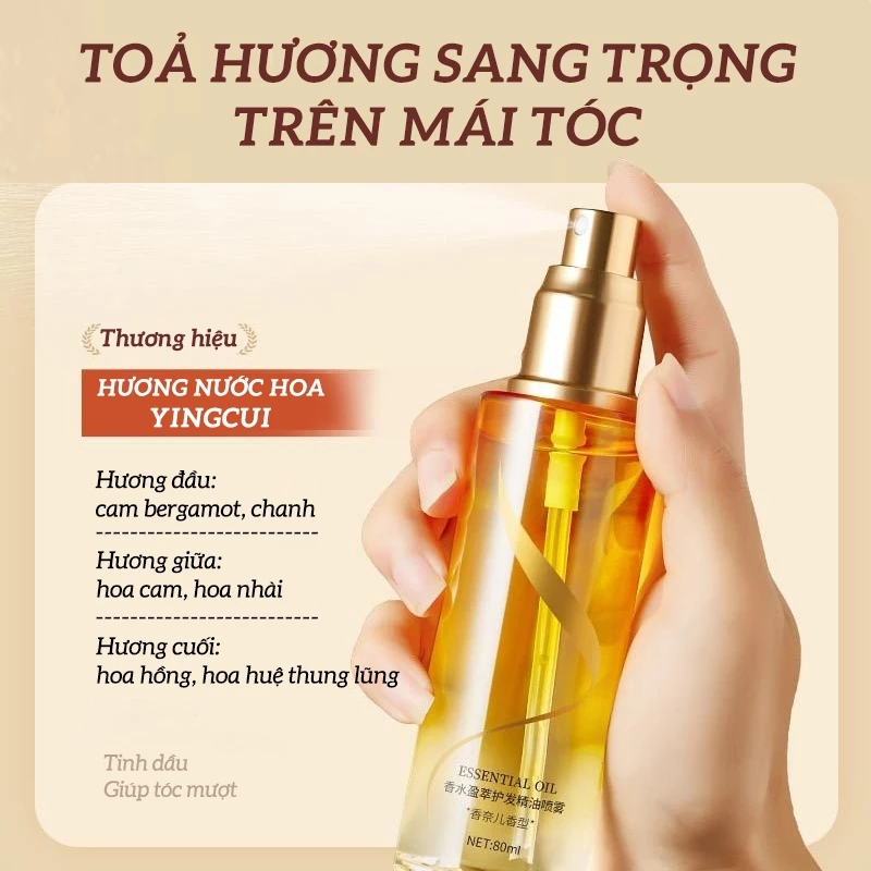 Xịt Dưỡng Tóc Phục Hồi Yingcui 100ml – Hương Nước Hoa, Giúp Tóc Mềm Mượt, Giảm Khô Xơ