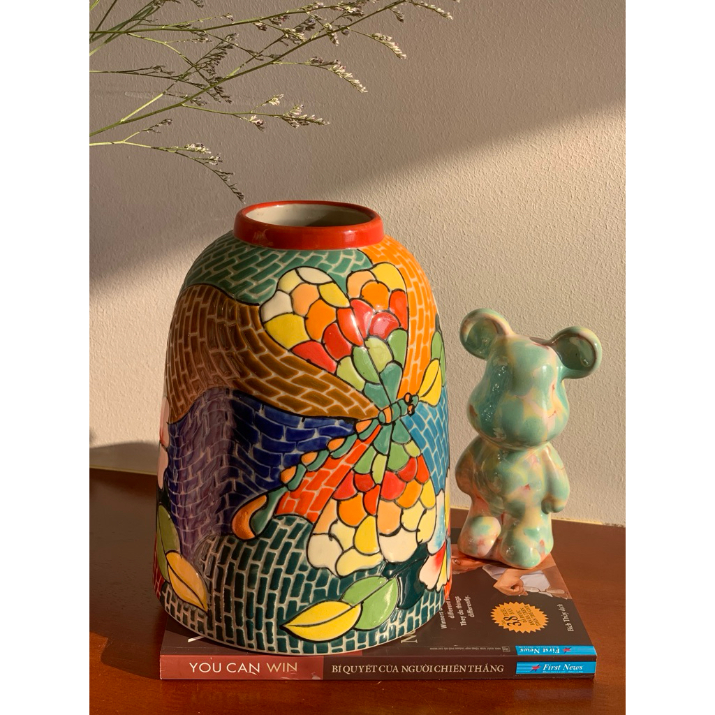 Bình hoa nghệ thuật Mosaic, bình gốm Bát Tràng, Bình hút lộc Mosaic ...