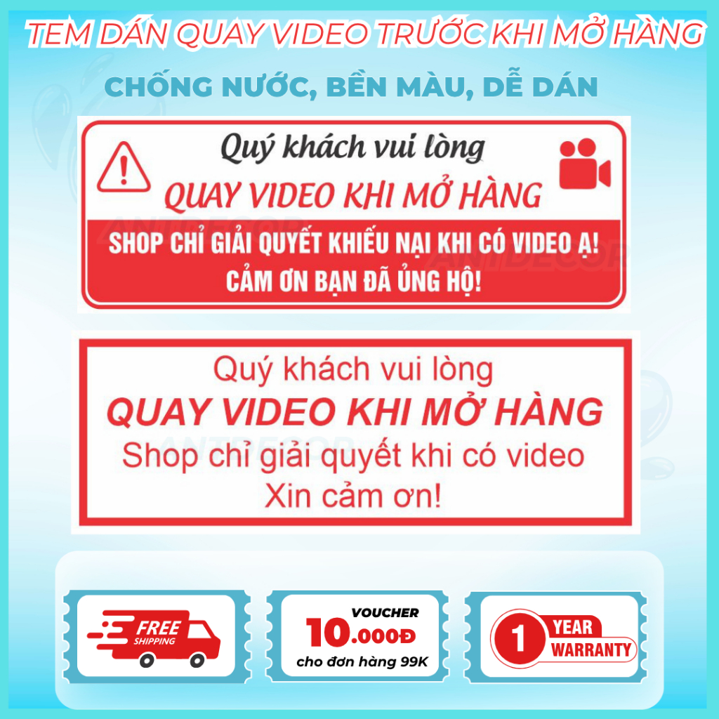 🔥 500 TEM DÁN GÓI HÀNG – YÊU CẦU QUAY VIDEO KHI KHUI HÀNG 🔥