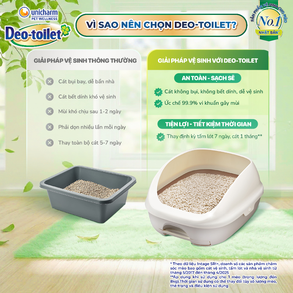 Tấm lót khử mùi cho mèo Deo-toilet 4 miếng