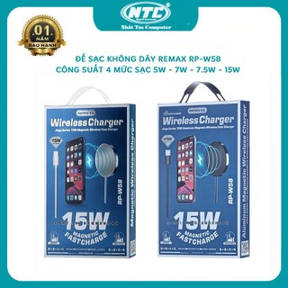 Đế sạc không dây REMAX RP-W58 từ tính hỗ trợ 4 mức sạc 5W / 7.5W / 10W / 15W