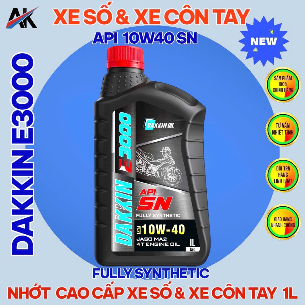 DẦU NHỚT DAKKIN E3000 10W40 API SN – 0.8L; 1L