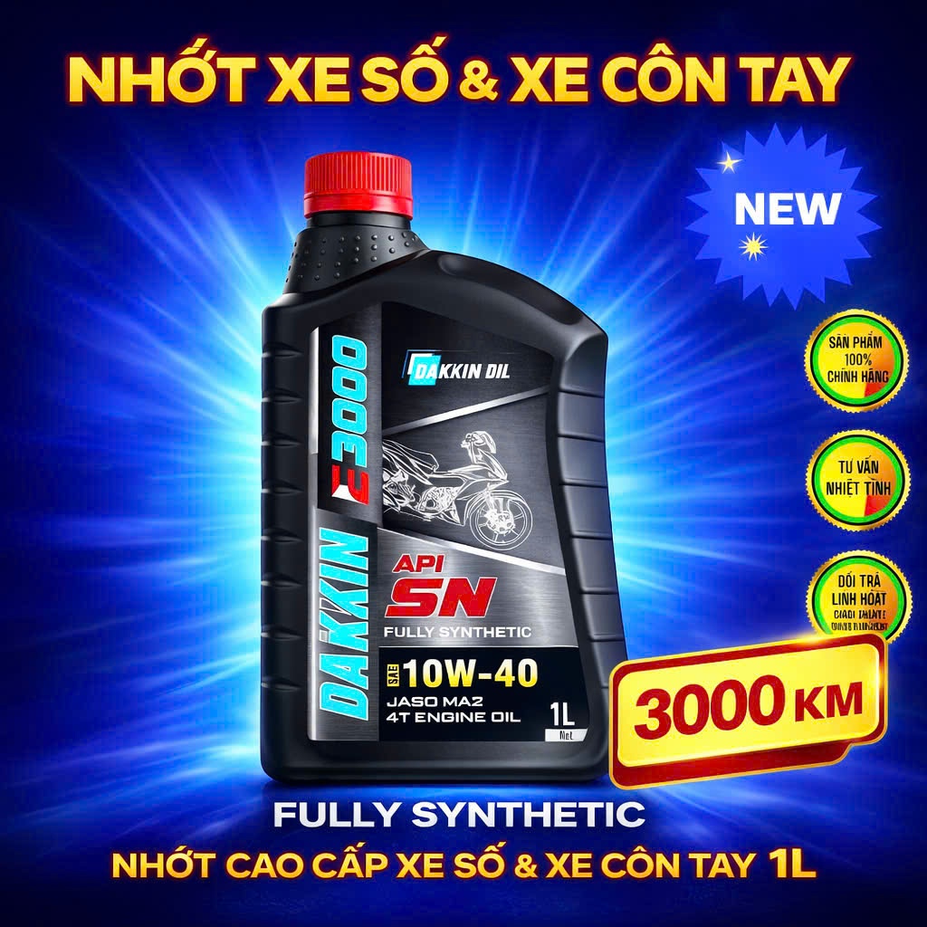 DẦU NHỚT DAKKIN E3000 10W40 API SN – 0.8L; 1L