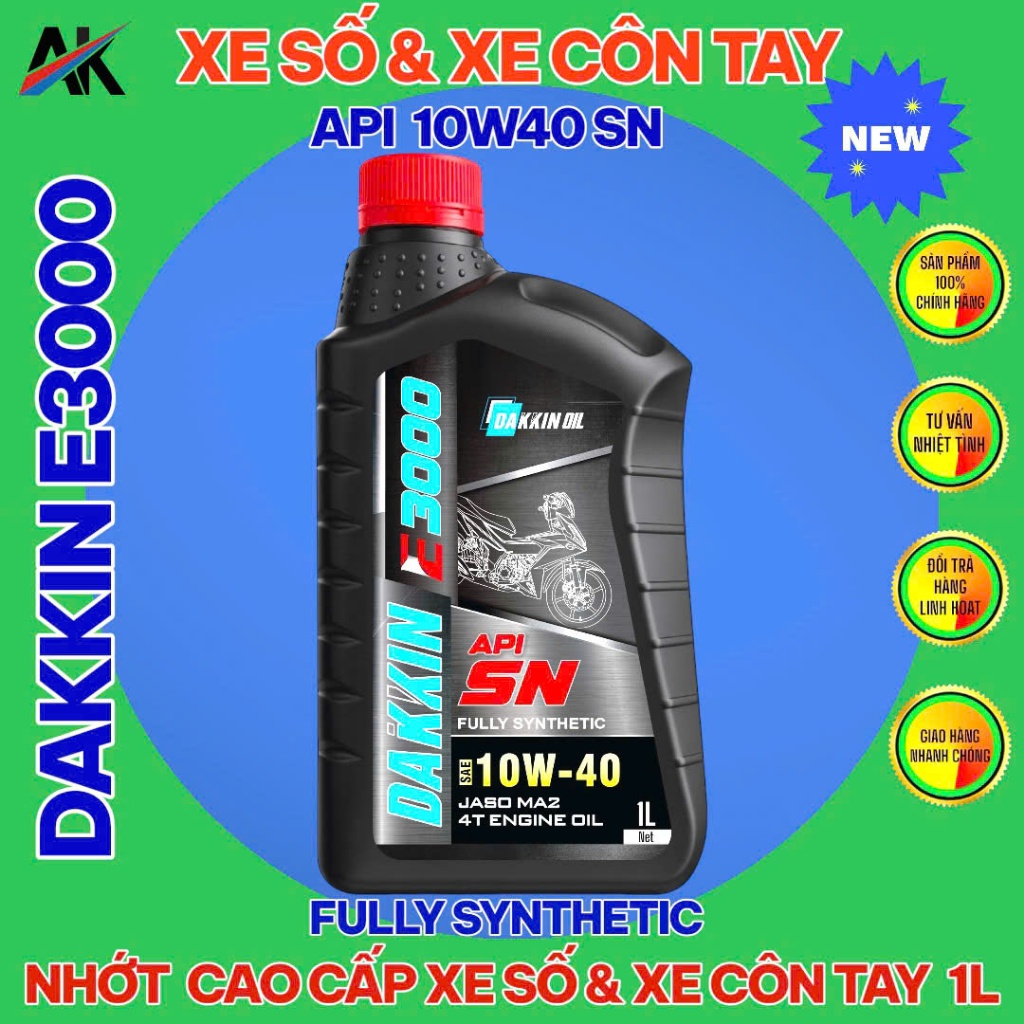 DẦU NHỚT DAKKIN E3000 10W40 API SN – 0.8L; 1L
