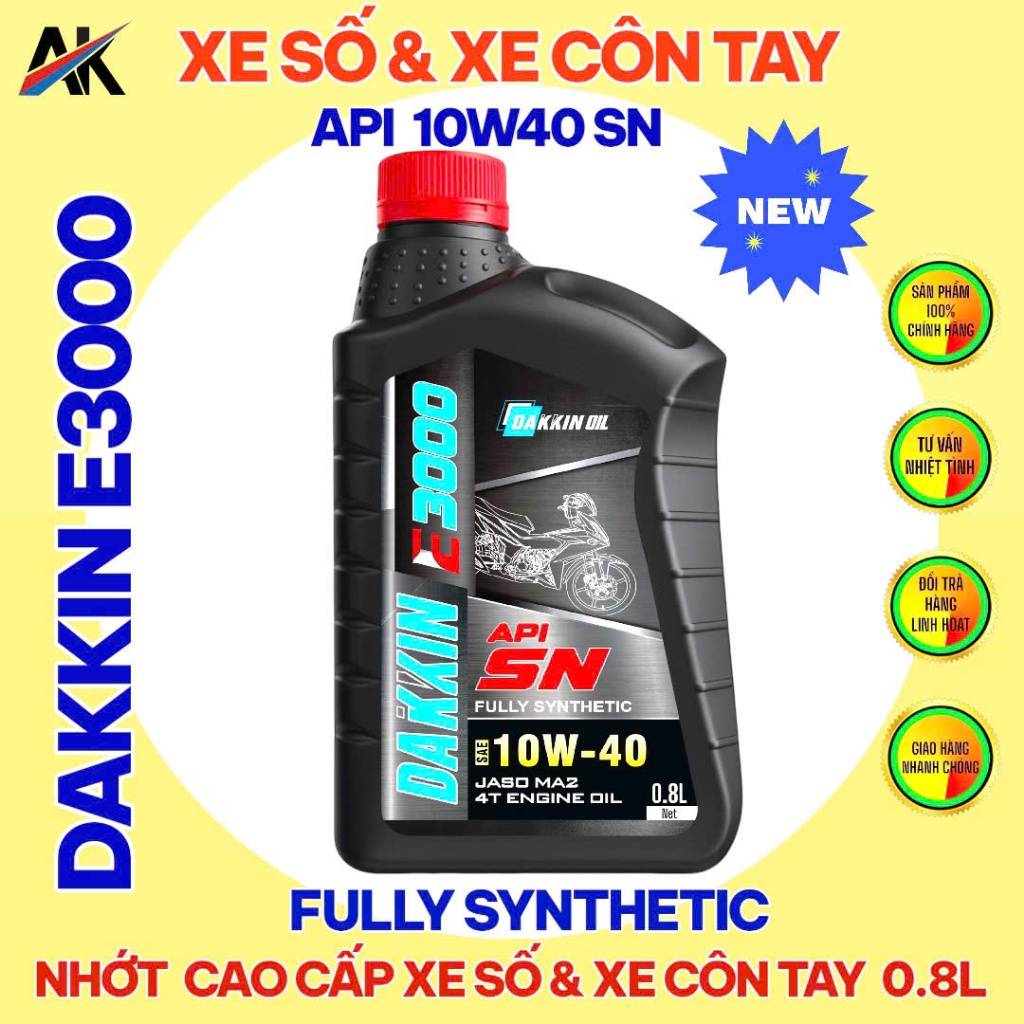 DẦU NHỚT DAKKIN E3000 10W40 API SN – 0.8L; 1L