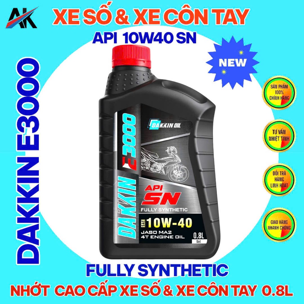 DẦU NHỚT DAKKIN E3000 10W40 API SN – 0.8L; 1L