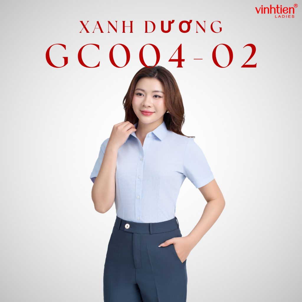 Áo Sơ Mi Ngắn Tay Vĩnh Tiến Ladies Chất Liệu Bamboo Mềm Mại, Mặc Thoáng Mát, Họa Tiết Kẻ  - GTB 469