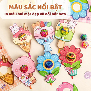 Thẻ Giấy Bọc Kẹo Mút Cute Nhiều Hình (Gấu Thỏ Hoa Cún) Handmade Trang Trí Quà Tặng Sinh Nhật