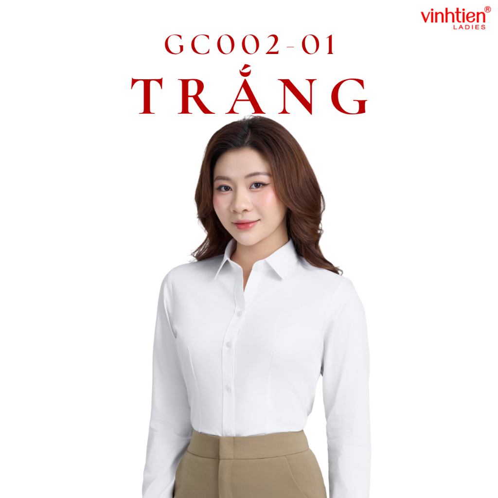 Áo Sơ Mi Dài Tay Vĩnh Tiến Ladies, Chất Liệu Bamboo,Chiết li eo tôn dáng – GTB 585
