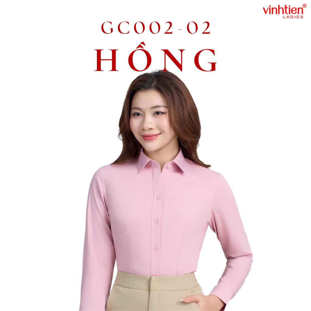 Áo Sơ Mi Dài Tay Vĩnh Tiến Ladies, Chất Liệu Bamboo,Chiết li eo tôn dáng – GTB 585