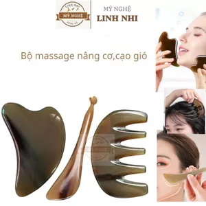 Dụng cụ sừng massage mặt nâng cơ xóa nếp nhăn, giảm quầng thâm bọng mắt trẻ hóa da_Mỹ Nghệ Linh Nhi