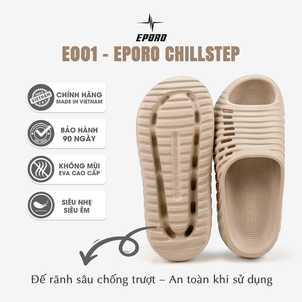 Dép Quai Ngang EPORO – EVA Đúc Nguyên Khối Unisex Siêu Nhẹ, Kiểu Dáng Basic, Chống Trơn Trượt E001