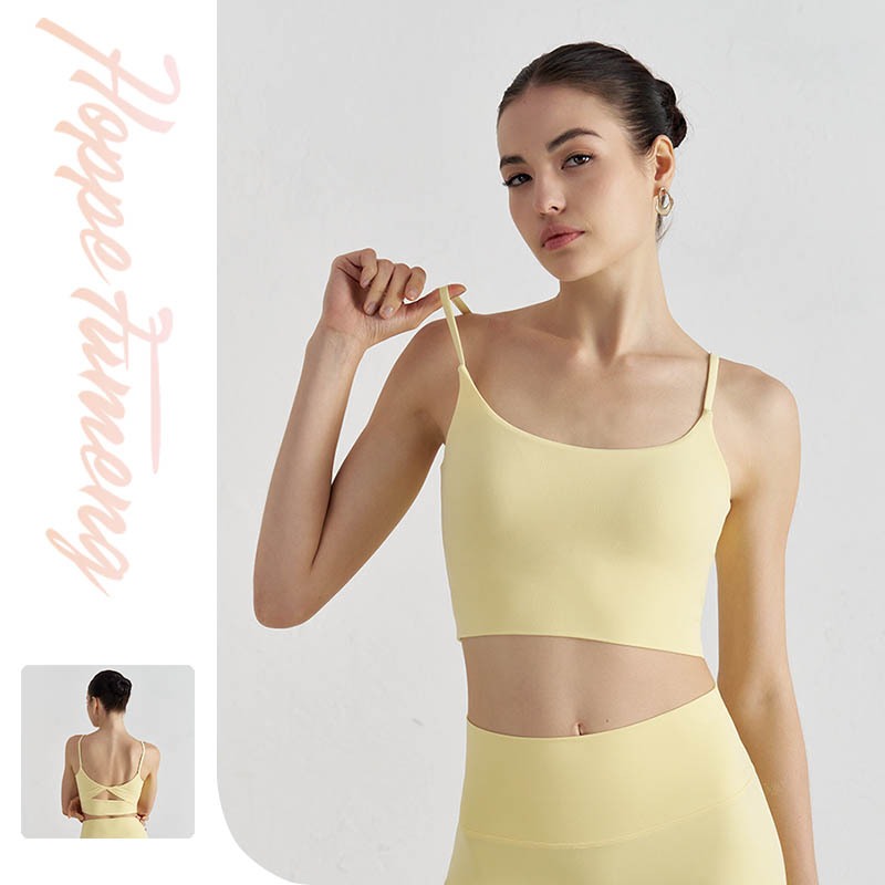 Áo bra yoga nữ cổ U nude sense mềm nhẹ có lót ngực tôn dáng nhiều màu