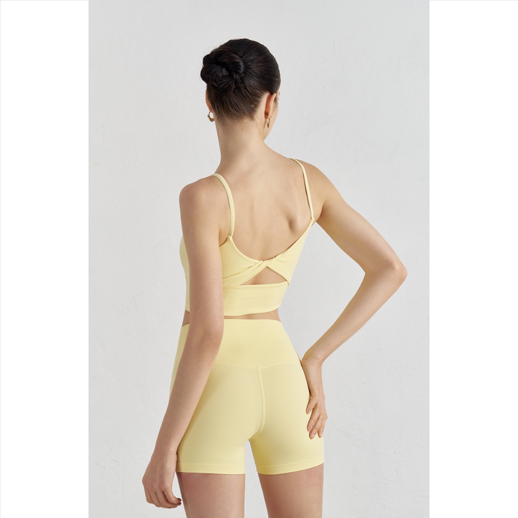 Áo bra yoga nữ cổ U nude sense mềm nhẹ có lót ngực tôn dáng nhiều màu