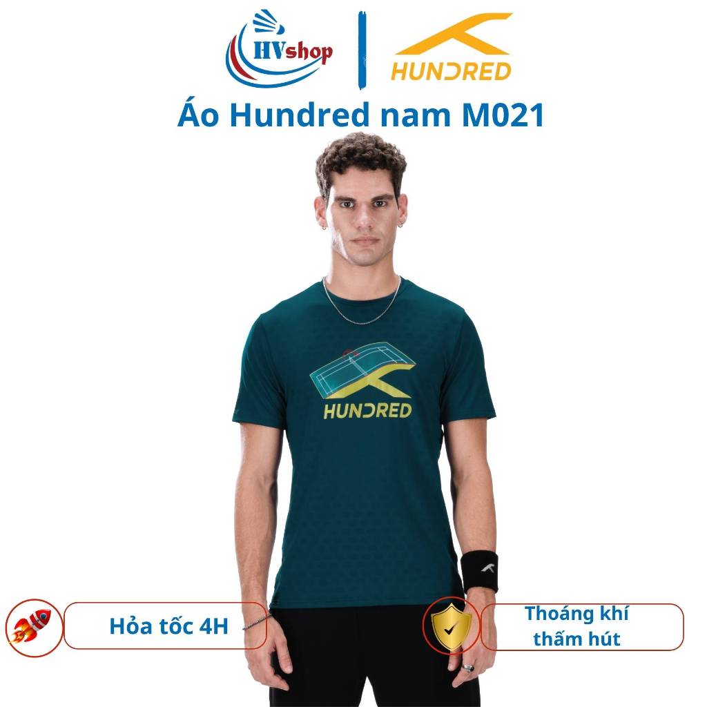 Áo cầu lông Hundred M021 chính hãng, Unisex, thoáng khí, thấm hút mồ hôi tốt - HVShop