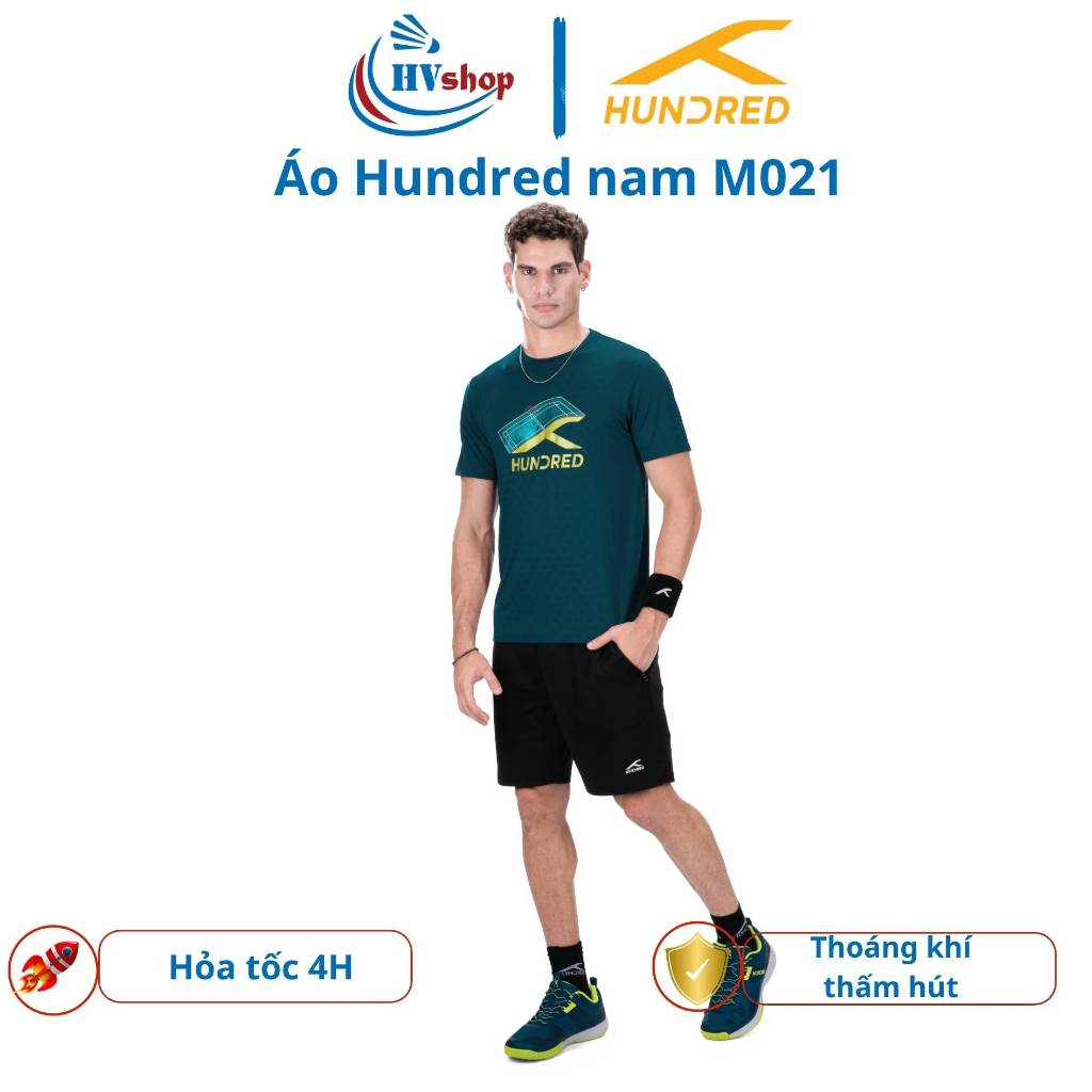 Áo cầu lông Hundred M021 chính hãng, Unisex, thoáng khí, thấm hút mồ hôi tốt - HVShop