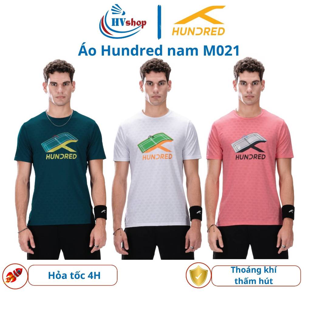 Áo cầu lông Hundred M021 chính hãng, Unisex, thoáng khí, thấm hút mồ hôi tốt - HVShop