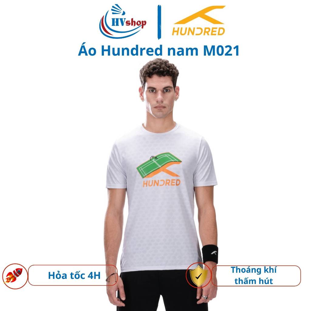 Áo cầu lông Hundred M021 chính hãng, Unisex, thoáng khí, thấm hút mồ hôi tốt - HVShop