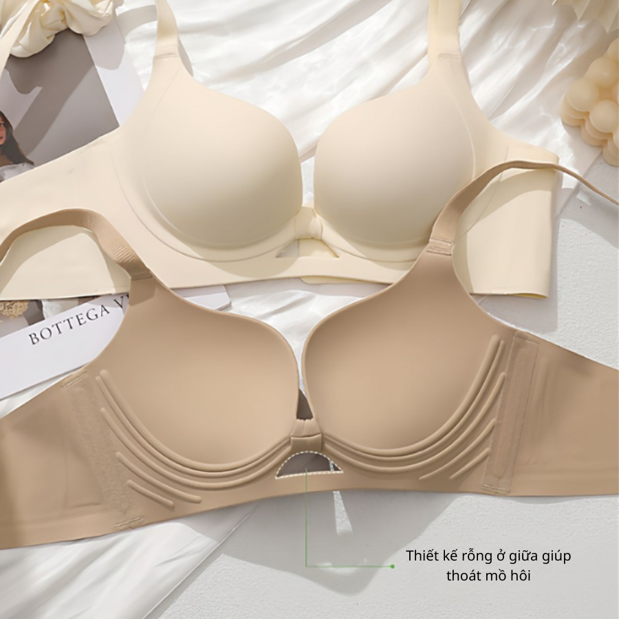 [Tặng Kèm Móc Nối] Áo Lót Đúc Su Nâng Ngực Đệm Trơn Dày 2cm Mềm Mịn Thoáng Khí DORIS 728