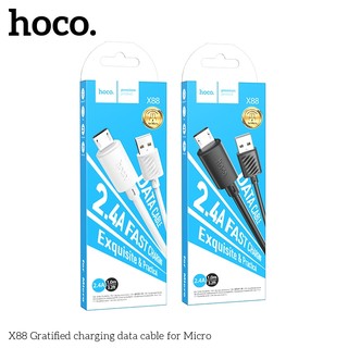 Cáp sạc nhanh Hoco X88 cổng MicroUSB, max 2.4A, dài 1M (Trắng)