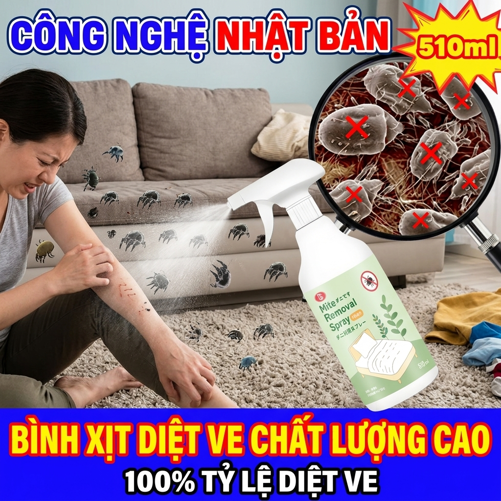 🌿 Diệt Mạt Bụi 99% 🌿 Xịt Diệt Mạt, Phòng Ngừa Mạt & Ve, An Toàn Cho Trẻ Em & Bà Bầu, Gối, Chăn, Hiệu Quả Cao