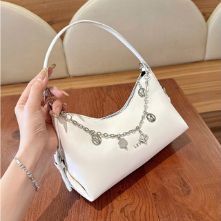 Túi xách nữ đeo vai đeo chéo phối xích họa tiết bông hoa da PU bóng đẹp MIE BAG
