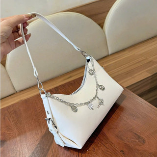 Túi xách nữ đeo vai đeo chéo phối xích họa tiết bông hoa da PU bóng đẹp MIE BAG