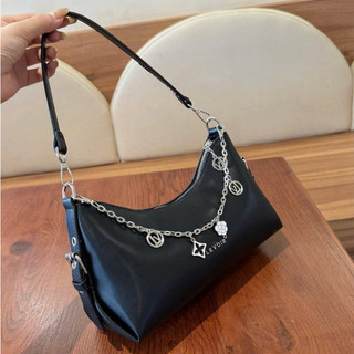 Túi xách nữ đeo vai đeo chéo phối xích họa tiết bông hoa da PU bóng đẹp MIE BAG