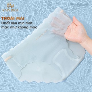 Combo 3 Quần Lót Nữ Mềm Mịn - Set 3 Quần Lót Su Cạp Vừa Thoáng Mát AMYBRA L8368