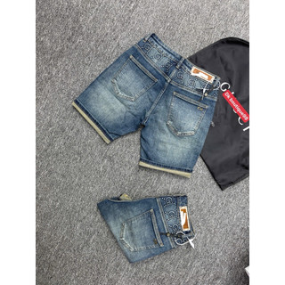 Quần Short Jean Nam Thêu Họa Tiết Cá Tính - Jean Wash Xanh 3 màu Mới Lạ phom dáng chuẩn siêu cấp trẻ trung