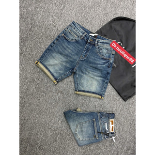 Quần Short Jean Nam Thêu Họa Tiết Cá Tính - Jean Wash Xanh 3 màu Mới Lạ phom dáng chuẩn siêu cấp trẻ trung
