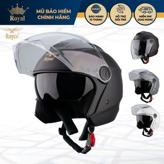 Mũ bảo hiểm 3/4 Royce Xh01 có 2 lớp kính dành cho nam và nữ đi xe máy, bảo hành 12 tháng chính hãng