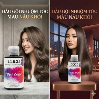 Dầu Gội Nhuộm Tóc C0&C0 Màu Nâu Khói 150ml/300ml