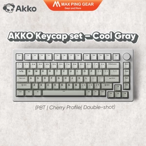 Nút bàn phím AKKO Keycap set–Cool Gray (PBT Double-Shot /Cherry profile /132)-Maxpinggear