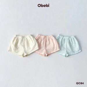 Quần Cộc Bé Gái Mùa Hè Họa Tiết Hoa Đáng Yêu Obebi Cho Bé Gái Từ 8-22KG QC84