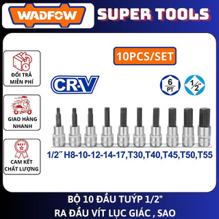 ĐỒ NGHỀ WADFOW Bộ 12 đầu tuýp đầu vít lục giác, sao 1/2 -1/4 . WST1412 , WST2414
