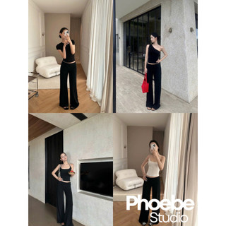 Quần Dài Ống Suông Gấp Eo Chất Thun Tăm Nhiễn - Phoebe Studio [QUAN0073]