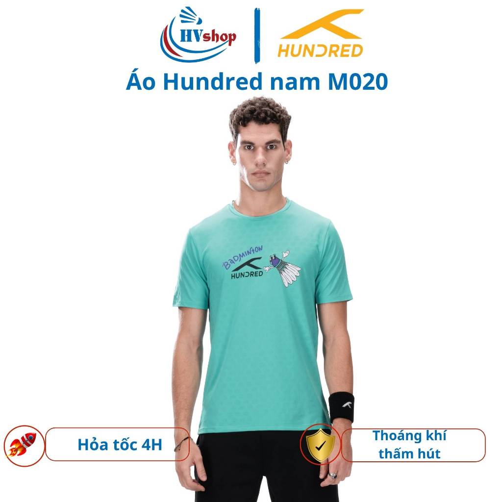 Áo cầu lông Hundred M020 chính hãng, Unisex, thoáng khí, thấm hút mồ hôi tốt - HVShop