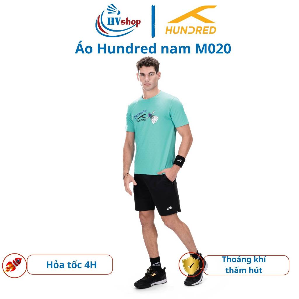 Áo cầu lông Hundred M020 chính hãng, Unisex, thoáng khí, thấm hút mồ hôi tốt - HVShop