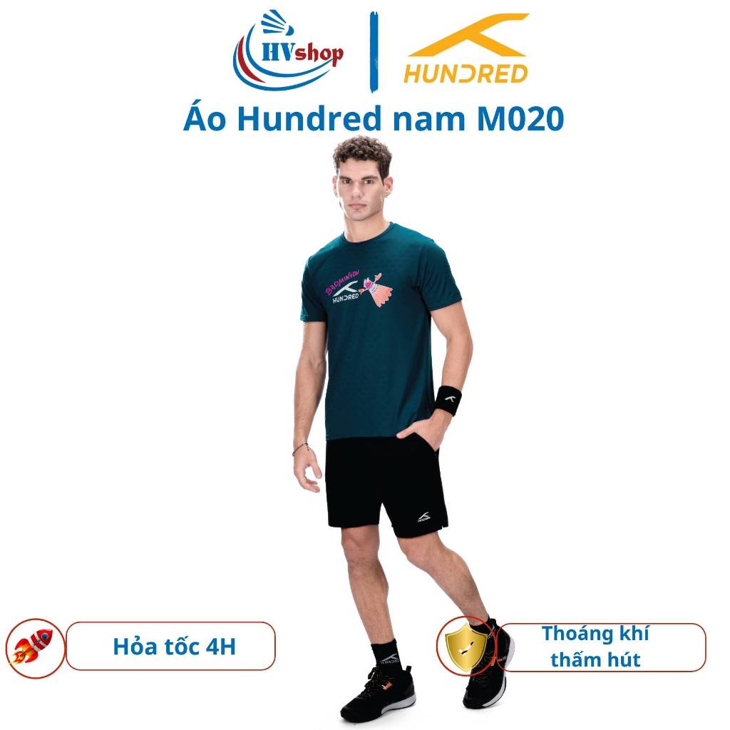 Áo cầu lông Hundred M020 chính hãng, Unisex, thoáng khí, thấm hút mồ hôi tốt - HVShop