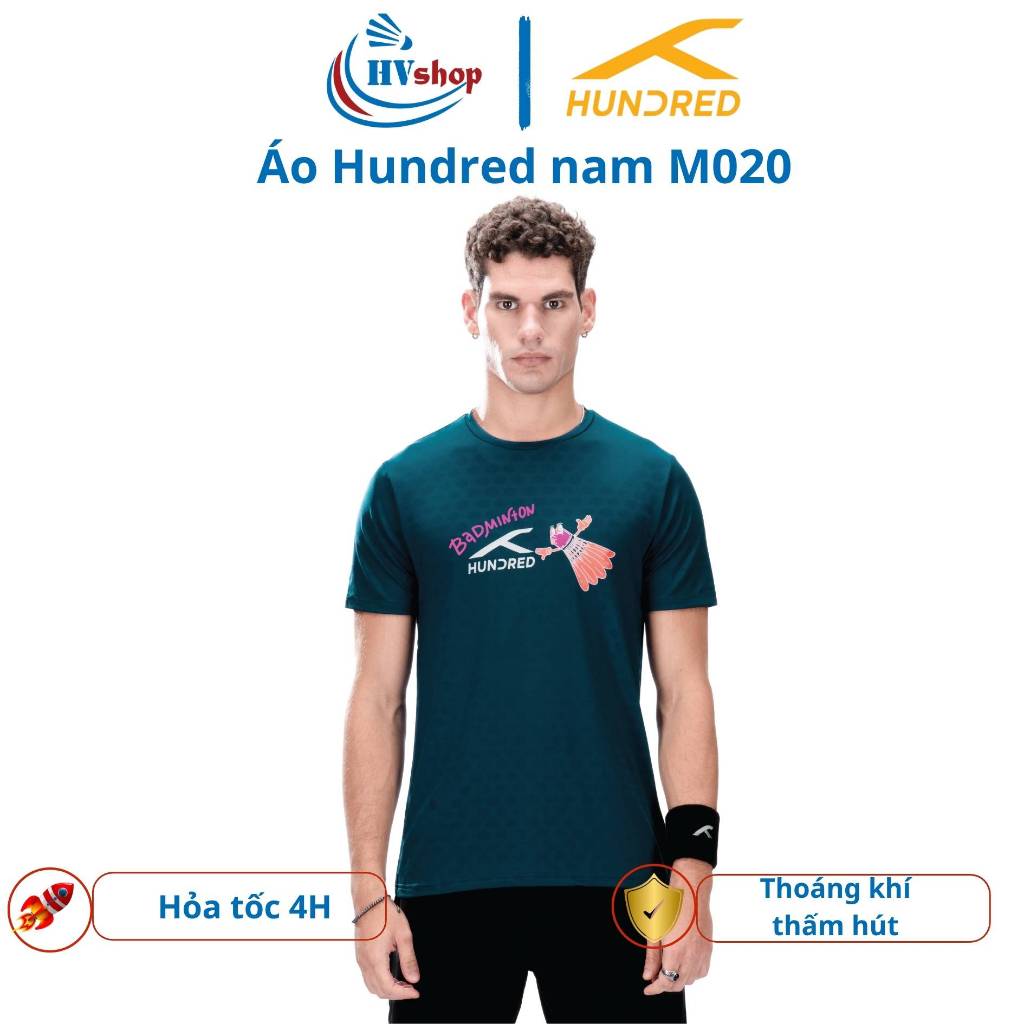 Áo cầu lông Hundred M020 chính hãng, Unisex, thoáng khí, thấm hút mồ hôi tốt - HVShop