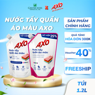 Nước Tẩy Quần Áo Màu AXO 1200ml - Tẩy Sạch Vết Bẩn, Không Mùi Khó Chịu, An Toàn Vải